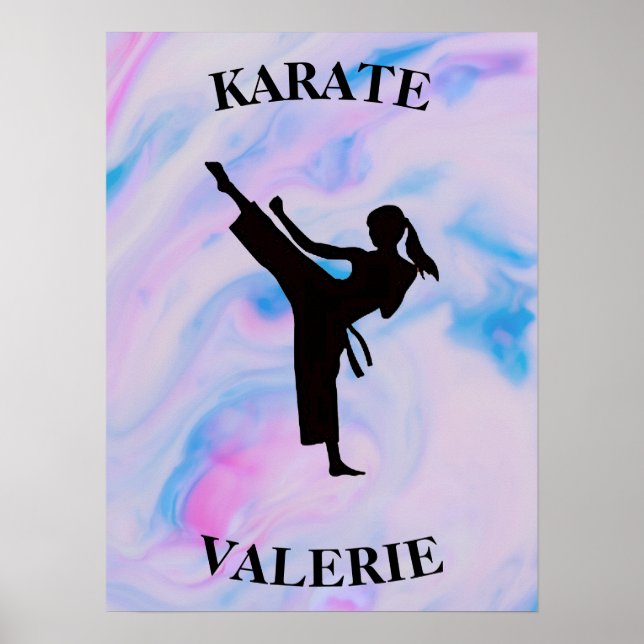 Affiche Girls Karate Pastel Swirl (Devant)