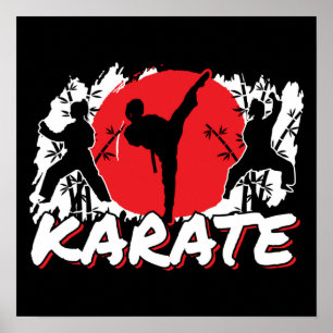 Affiche Girls Karate - Thème japonais patriotique Japon