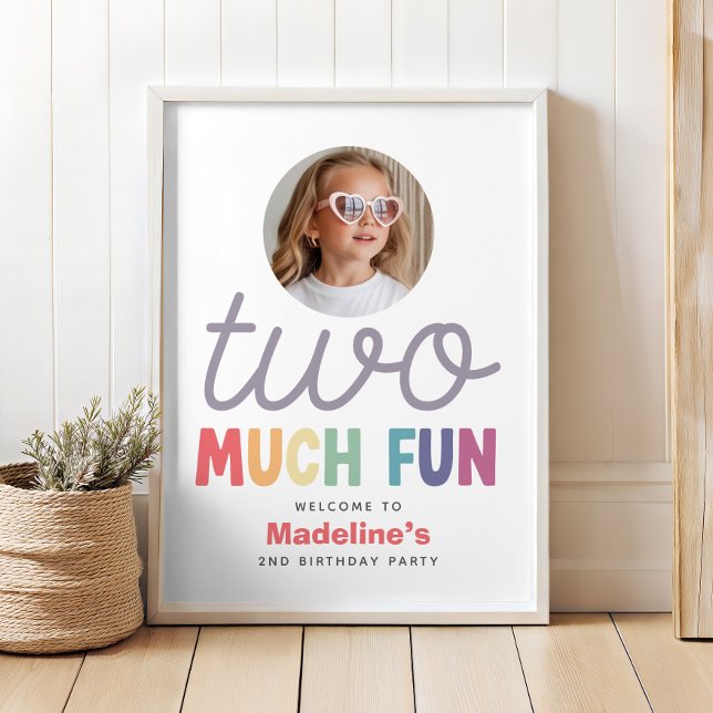 Affiche Girls Minimalist Rainbow 2nd Birthday Welcome (Créateur téléchargé)