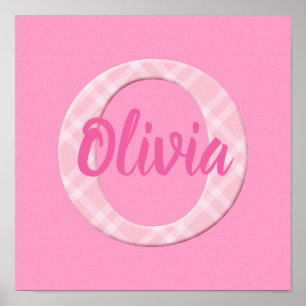 Affiche Girls Name Custom Plaid Letter O