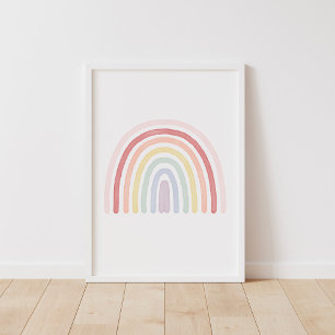 Affiche Girls Pastel Rainbow Nursery Decor Print