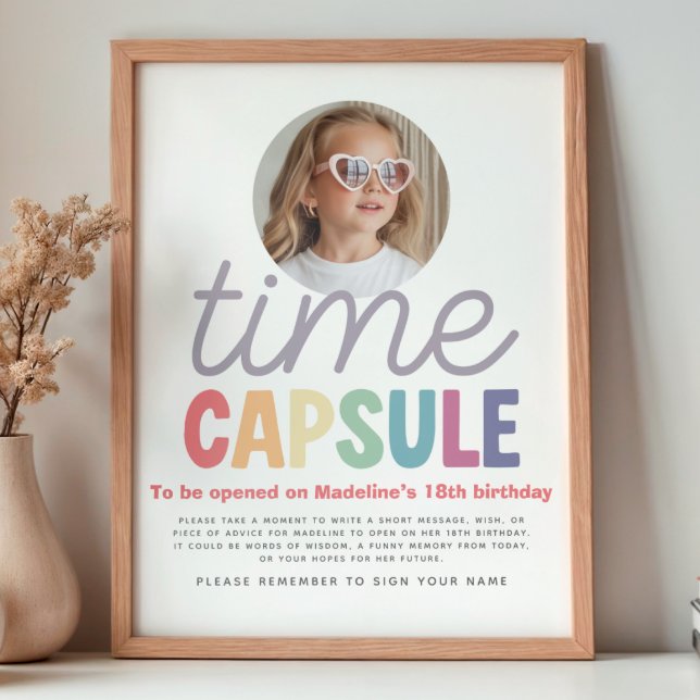 Affiche Girls Photo Retro Rainbow Time Capsule Sign (Créateur téléchargé)