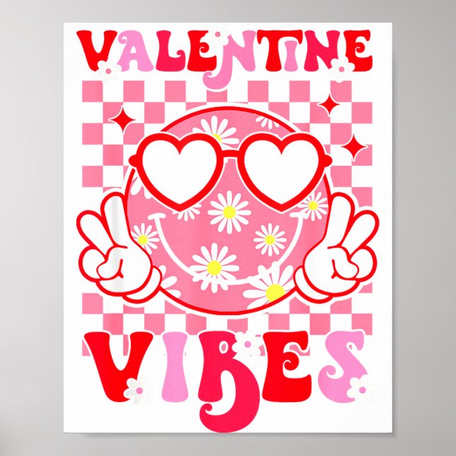 Affiche Girls Valentines Day Cute Smile Face Valentine Vib (Devant)
