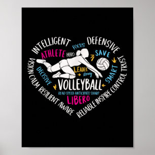 Affiche Girls Volleyball Libero Heart Volley Pour Les Ados