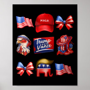 Affiche Girly Coquette Trump Vance 2024 Trump Girl Republi