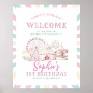 Affiche Girly Pastel Carnival Anniversaire de enfant de ci