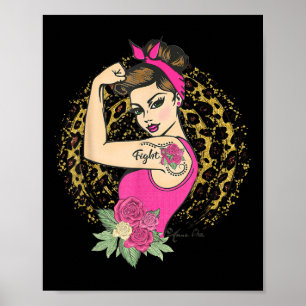 Affiche Girpower Pink Ribbon Lutter contre le cancer du se