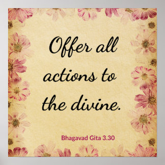 Affiche Gita Offrande d'Actions Rose Beige Spirituel Flora
