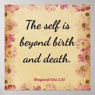 Affiche Gita Rose Beige Spirituel Au-Delà De La Naissance 