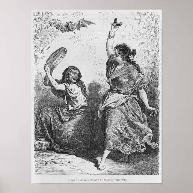 Affiche Gitana de Grenade dansant le zorongo (Devant)