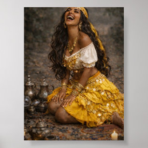 affiche gitane jaune art gitane