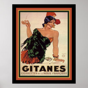 Affiche Gitanes 1931 Art Deco Cigarette Ad