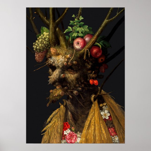 Affiche Giuseppe Arcimboldo - Quatre saisons en une tête (Devant)