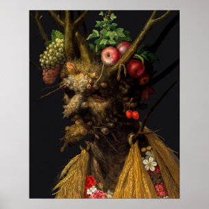 Affiche Giuseppe Arcimboldo - Quatre Saisons en Une Tête