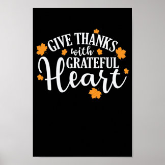 Affiche Give Thanks with Grateful Heart USA jour férié