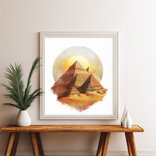 Affiche Gizeh Pyramides Egypte Désert Mur du Soleil Art