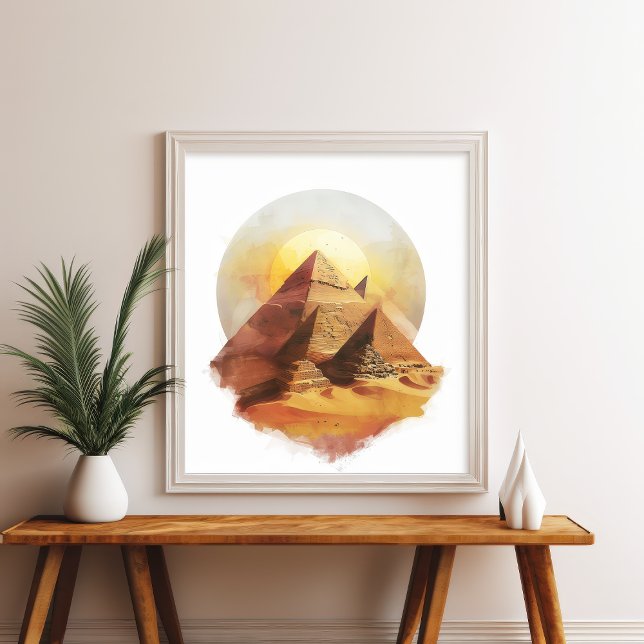 Affiche Gizeh Pyramides Egypte Désert Mur du Soleil Art (Créateur téléchargé)