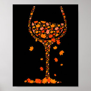 Affiche Gl De Vin Feuille D'Érable Automne Automne Automne