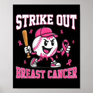Affiche Glace à la Crème Baseball Strike Out Breast Cancer