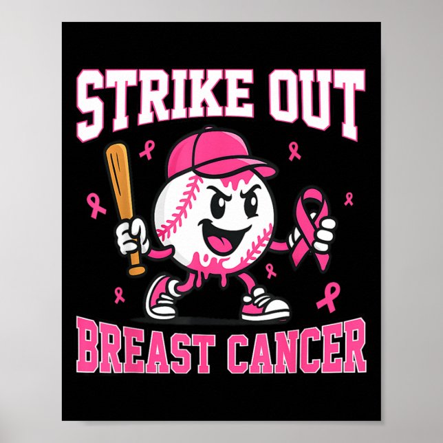 Affiche Glace à la Crème Baseball Strike Out Breast Cancer (Devant)