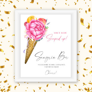 Affiche Glace à l'aquarelle - bar à sangria