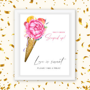 Affiche Glace à l'aquarelle - l'amour est doux, prenez une