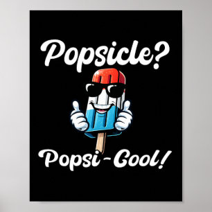 Affiche Glace amusante du 4 juillet Drapeau américain Patr