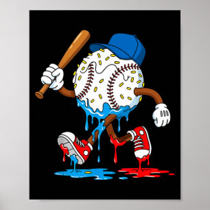 Affiche Glace Crème Dégoulinante Baseball Sts Baseball Mod