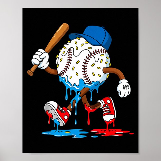 Affiche Glace Crème Dégoulinante Baseball Sts Baseball Mod (Devant)