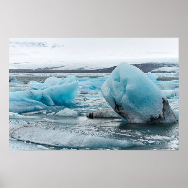 Affiche Glace dans le lagon glaciaire Jokulsarlon (Devant)