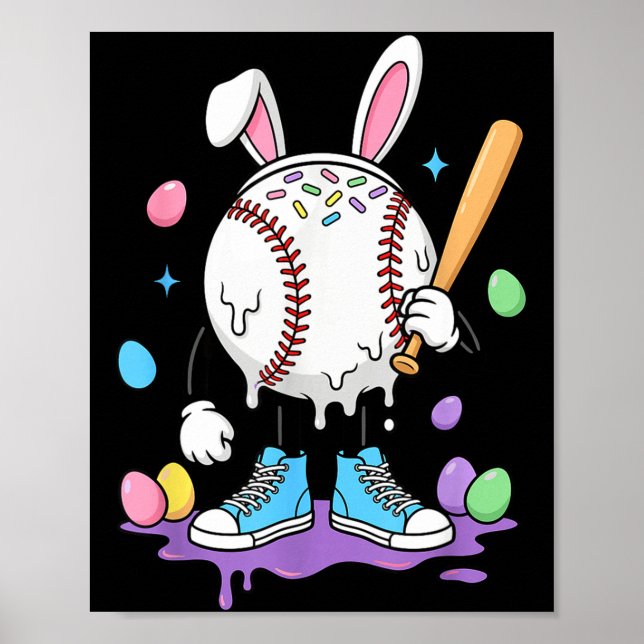 Affiche Glace de baseball qui coule pour garçons jeunesse  (Devant)