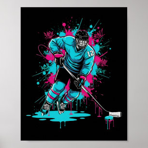 Affiche Glace de hockey crème glacée goutte numéro 12 12e 