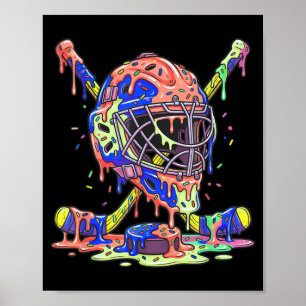 Affiche Glace de joueur de hockey garçons enfants pour la