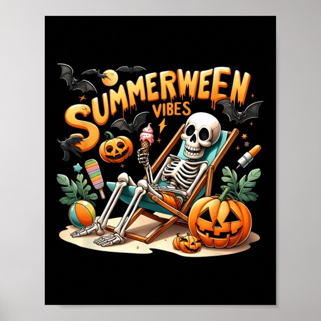 Affiche Glace de Summerween vintage Vacances d'été Hallo (Devant)