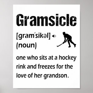 Affiche Glace drôle de hockey sur glace grand-mère Sicle D