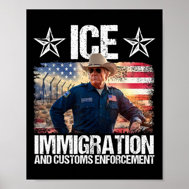 Affiche Glace Drôle Trump Immigration Et Douanes (Devant)