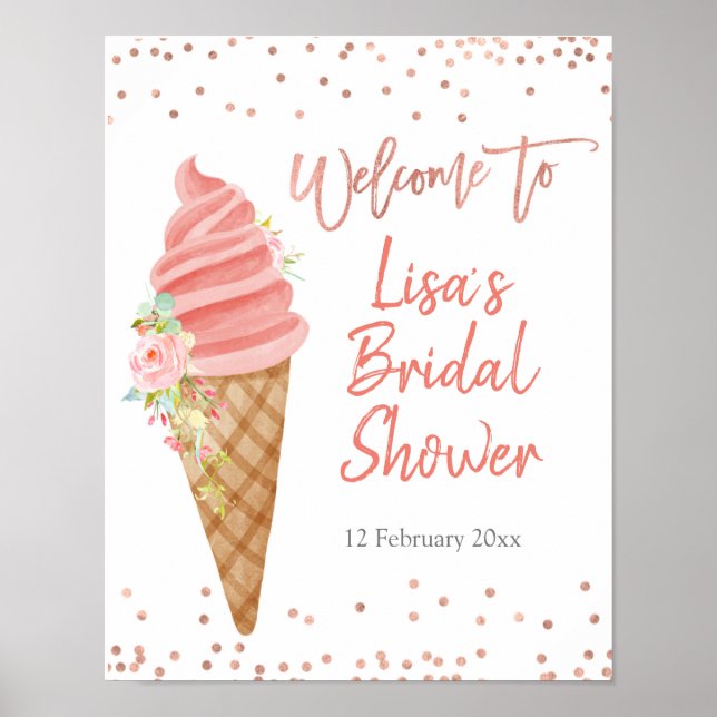 Affiche Glace Elle A Été Écremée Bienvenue À La Fête De Ma (Devant)