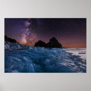 Affiche Glace et neige Lac Baïkal, Sibérie, Russie