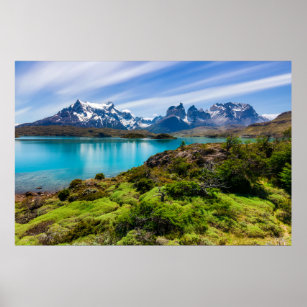 Affiche Glace et neige   Lac Pehoe, Patagonie, Chili