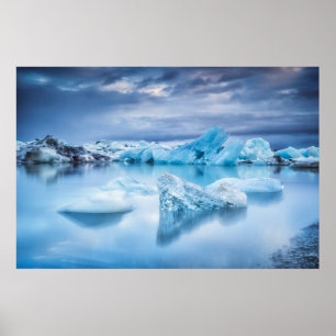 Affiche Glace et neige   Lagune Jokulsarlon, Islande