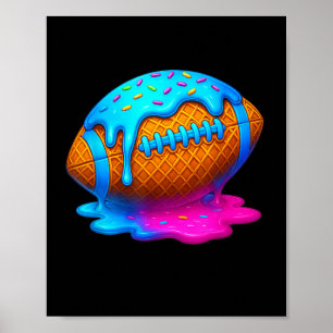 Affiche Glace Football Drip qui dégouline Garçons Cône Gau