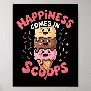 Affiche Glace Mignonne Amour Bonheur En Boules De Glace