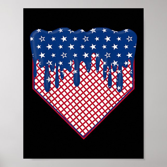 Affiche Glace pour garçons plaque de baseball Drip Drapeau (Devant)