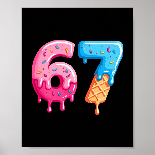 Affiche Glace Six Sept Dégoulinant Mème Cool 67 Numéro Drô (Devant)