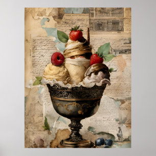 Affiche Glace Sundae Collage