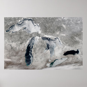 Affiche Glace Sur Les Grands Lacs, États-Unis.
