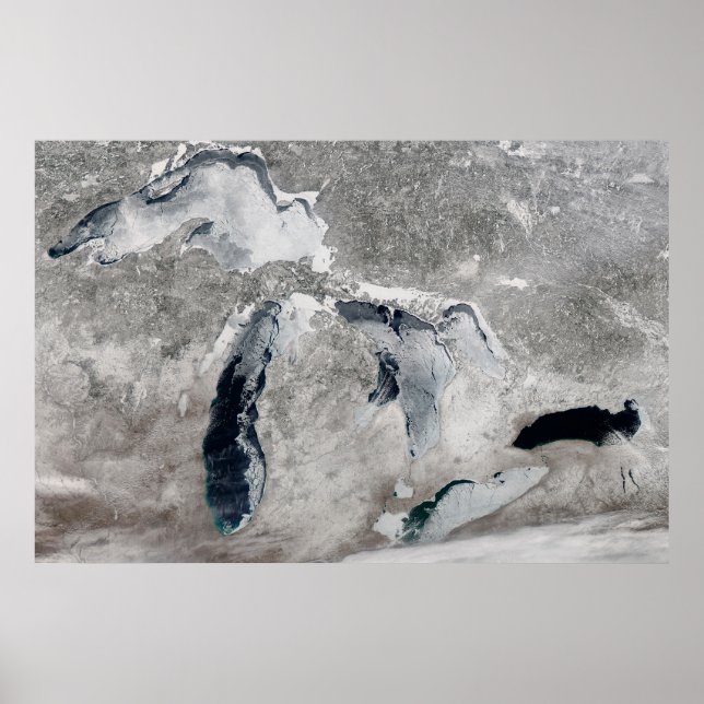 Affiche Glace Sur Les Grands Lacs, États-Unis. (Devant)