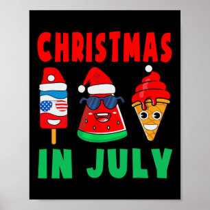 Affiche Glaces à l'eau à la pastèque de Noël en juillet Xm