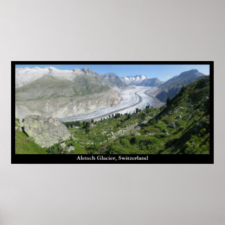 Affiche Glacier Aletsch, Suisse