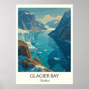 Affiche Glacier Bay Parc national d'Alaska Glacier